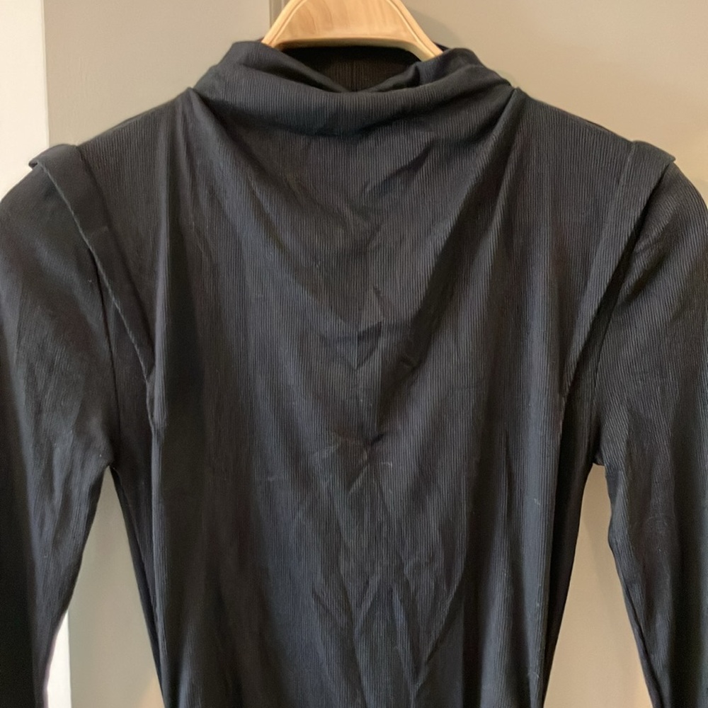 New Michael Stars Black Ribbed Knit Body-Conscious Dress Sz S - Picture 2 of 6